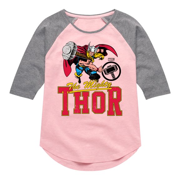 Marvel Thor - Collegiate - Toddler and Youth Girls Shirt Tail Raglan