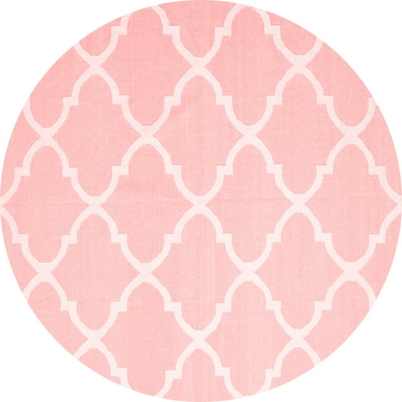 Ahgly Company Indoor Round Trellis Red Modern Area Rugs, 3' Round