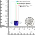 thumbnail image 4 of Bezel Set 9mmx7mm Ring Simulated Blue Sapphire CZ 925 Sterling Silver, 4 of 5