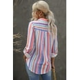 thumbnail image 2 of POGLIP Women's White Sweet Enough Striped Button Up Top, 2 of 6