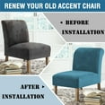 thumbnail image 5 of Velvet Accent Chair Cover, Set of 2 High Stretch Armless Chair Covers for Living Room Luxury Thick Velvet Chair Slipcovers Modern Furniture Protector with Elastic Bottom, Machine Washable(Peacock Blue, 5 of 7