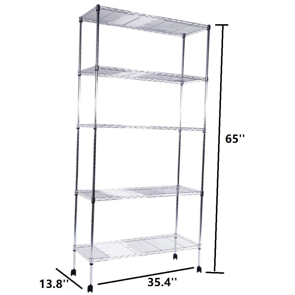 Metal Kitchen Wire Storage Shelves, 5 Tier Heavy Duty Storage Shelves for  Garage, Cube Garage Tower for Kitchen, Carbon Steel Storage Rack Storage  Racks and Shelving, Black, S1630 