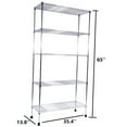 thumbnail image 6 of 5 Tier Storage Shelves Wire Storage Shelves with Wheels, Plated Iron Shelves Plated Iron Storage Shelving, Pantry Storage Shelves Kitchen Rack Shelving Units, 35.43'' x 13.78'' x 65'', Chrome, S7920, 6 of 8