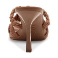 thumbnail image 2 of INC Womens Brown Woven Comfort Embellished Benda Square Toe Stiletto Slip On Heeled Sandal 8 M, 2 of 4