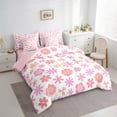 thumbnail image 3 of Manfei Pink Purple Daisy Bedding Comforter Set 7-Piece,Flower Floral Queen Bedding Sets,Cartoon Pattern Queen Sheet Sets For Kids,Lightweight Room Decoration Reversible, 3 of 7