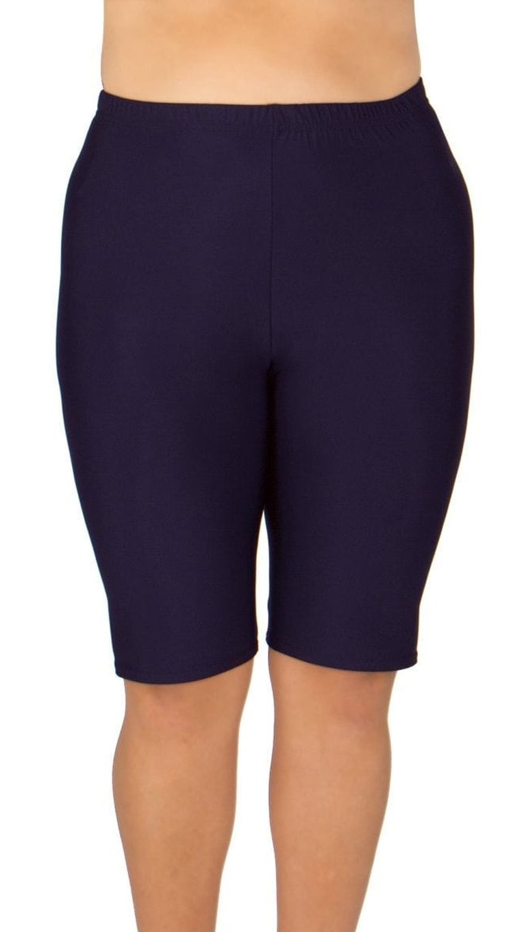 Ocean Plus Mujer Protección UV Negro Shorts hasta la Rodilla Bañador 3/4 Pierna Traje de Baño Parte Inferior del Bikini Talla Extra Leggings de Natacion 