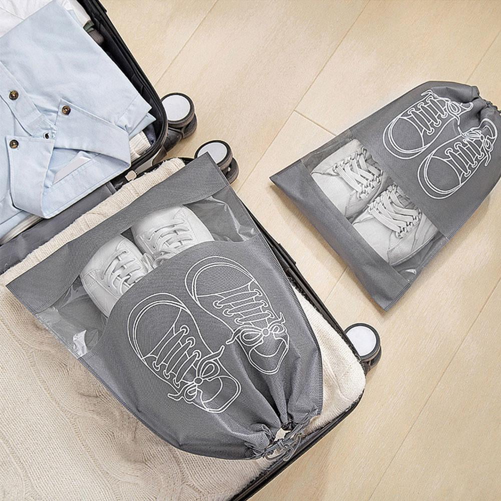 Shoes Storage Bag Closet Organizer Non-woven Travel Classified Pocket Clothing Hanging Bag I6Q4 L3A7