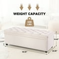 thumbnail image 3 of Weture 50-Inch Tufted Storage Ottoman Bench, Large Modern Entryway Bedroom Bench, Beige, 3 of 9