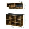 thumbnail image 2 of GarveeHome Coat Rack Shoe Bench Set, Entryway Hall Tree with 31.5" Bench Shoe Rack, Wall Mounted Coat Rack Set with 5 Hooks, 8 Storage Shoe Cubbies for Hallway Entryway, Retro Color, 2 of 6