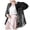 a-331Black67, variant on VNKIDY Womens Solid Color Sheer Long Sleeve Button Down Shirt With Turn Down Collar Loose Fit For Summer Beach Cover Up Casual Daily Wear Purple One Size