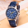 thumbnail image 2 of Sonducket Hombres Correa de cuero Correa Caja de aleación Casual Fitness Reloj de Boy Round Sport Relojes Azul, 2 of 6