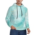 thumbnail image 2 of Uemuo Blue Marble Pattern Men's Hoodie - Casual Pullover Hoodie with Kangaroo Pocket, Stylish Hooded Sweatshirt for Everyday Wear-XX-Large, 2 of 7