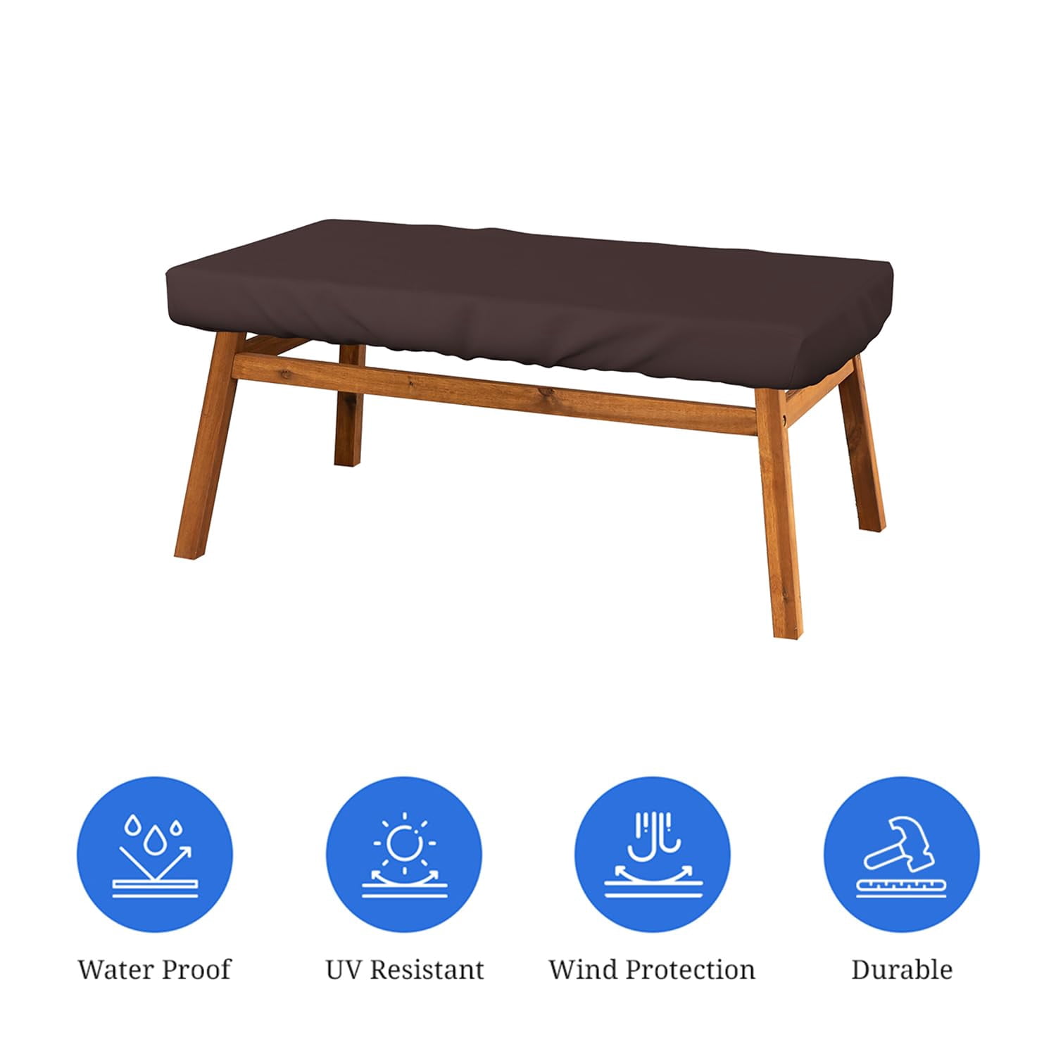 Covers & All Rectangle Table Top Cover, 18 Oz Heavy Duty Waterproof UV & Weather Resistant Patio Table Cover, Outdoor Table Cover for Patio Outdoor Furniture (5" H x 85" W x 40" D Inches, Coffee)
