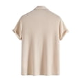 thumbnail image 4 of Lumtrix Mens Polo Shirt Texture Knitted Button Dpwn T-Shirt Casual Short Sleeve Summer Vacation Golf Shirts Beige 2XL, 4 of 8
