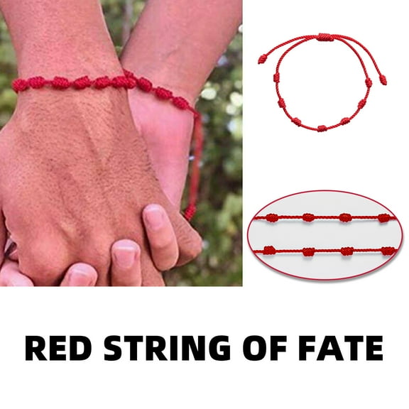 Teissuly 2 Of Red String Friendship Couple Woven Paper Card Bracelet