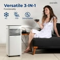 thumbnail image 4 of SereneLife 10000 BTU Portable Air Conditioner - 3-in-1 Portable AC Unit for Bedroom Up to 300 Sq.Ft, 24H Timer, Remote Control, Sleep Mode, Wheels, with Window Mount Kit, White, 4 of 8
