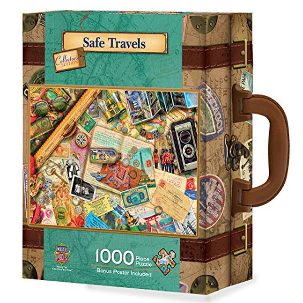 MasterPieces Safe Travels 1000 Piece Suitcase Jigsaw Puzzle Walmart