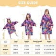 thumbnail image 3 of Dailycode Wearable Blanket Hoodie Oversized Sherpa Flannel Blankets with Pocket for 3-14 Year Old Neon Liquid Wave, 3 of 7