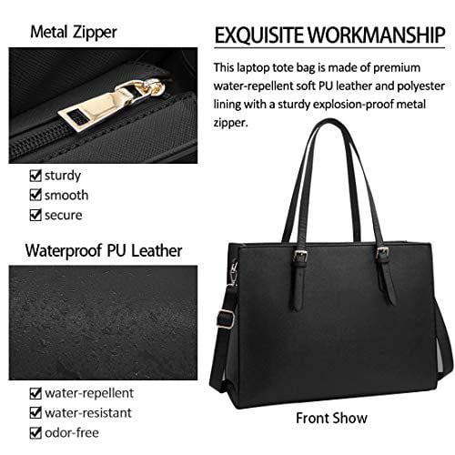 Laptop Bag for Women 15.6 Inch Lightweight Leather Computer Tote Bag Business Office Briefcase 