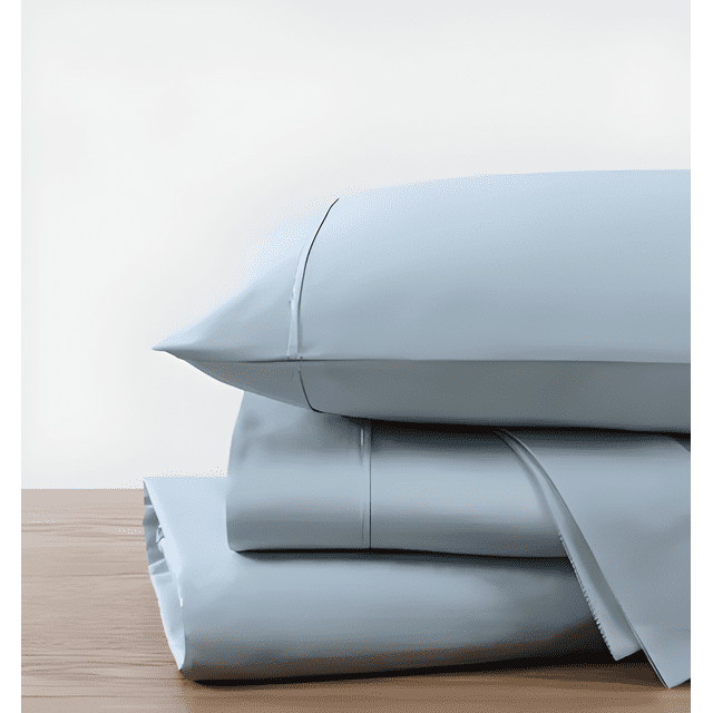 Kindlier 100% Organic Cotton Sheet Set – Deep Pocket Bedding Set King, Sky Blue