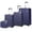 1 Tulum Navy, variant on MKF Tulum Luggage collection, 4 Pieces Set Polycarbonate Aluminum corner armor Fashion Travel Spinner Hardshell Lightweight Suitcase