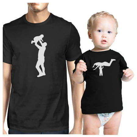 Silhouette Father Child Black Baby T-Shirt Dad Baby Girl Matching