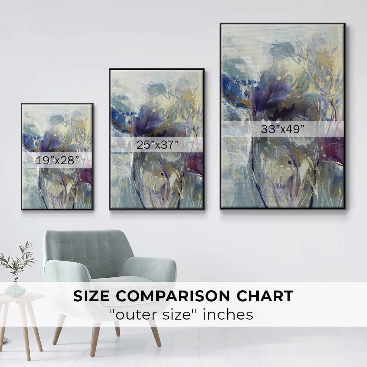 Meadow Saffron I Framed Premium Gallery Wrapped Canvas - Ready to Hang - 17 x 25 - Black Floating Frame