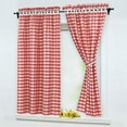 thumbnail image 3 of SHENMO Blackout Curtains Set with Country House Style Tiebacks - Red, Polyester, 80x120cm, 3 of 5