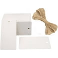 thumbnail image 1 of 100pcs Premium Gift Tags, White Gift Tags with Root Natural Jute Twine, Blank Gift Tags with String, Gift Tag Labels, 1 of 4