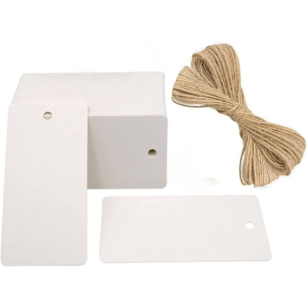 Etiquetas de regalo, etiquetas de etiquetas de papel Kraft de 100 piezas, etiquetas de etiquetas de regalo de 4,5 CM * 9 CM con hilo de yute 10 metros Namotu LKX-1863-3