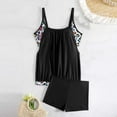 thumbnail image 4 of Busydd Women Swimsuits S-3XL 2 Piece Tankini with Boyshorts Trendy Print Strap Bathing Suit Round Neck Swimwear, 4 of 6