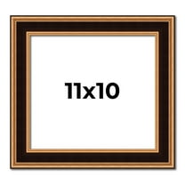 11x10 Frame Gold Brown Plein Air Vintage Solid Wood Picture Frame | 1.75 Inches Moulding Width |