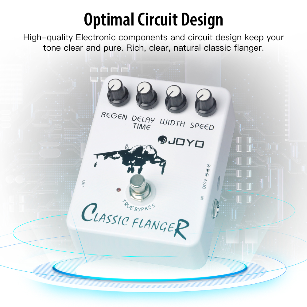 JOYO JF-07 Classic Flanger Effect Pedal Metallic Flanger & Rapid Tremulous Vibrato for Electric Guitar