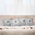 thumbnail image 7 of Ambesonne Compass Throw Pillow Cover 4 Pack, Windrose Line Art Style, 24", Black White, 7 of 7