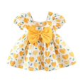 thumbnail image 5 of Summer Clearance Holiday Deals 2025! QTOCIO Toddler Girls Dresses, Baby Girl Clothes, Toddler Kids Baby Girls Fashion Cute Short Sleeve Sweet Heart Print Dress, Yellow, 6 Months, 5 of 5
