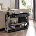 thumbnail image 4 of Patiojoy Console Table Narrow Entry Table w/ Drawer & Shelves Sofa Table Black, 4 of 6