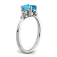 thumbnail image 3 of Auriga Fine Jewelry 925 Sterling Silver Rh-plated Blue Topaz and Diamond Ring for Women Size 7, 3 of 6