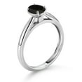 thumbnail image 3 of Gem Stone King 10K White Gold Black Onyx Solitaire Engagement Ring for Women (0.70 Cttw, Oval 7X5MM, Gemstone December Birthstone, Size 8), 3 of 4