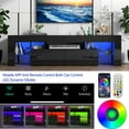 thumbnail image 4 of ChVans LED TV Stand for 65/75/85 inch TV, High Glossy Modern Entertainment Center with Drawer and LED Lights(Black B), 4 of 8