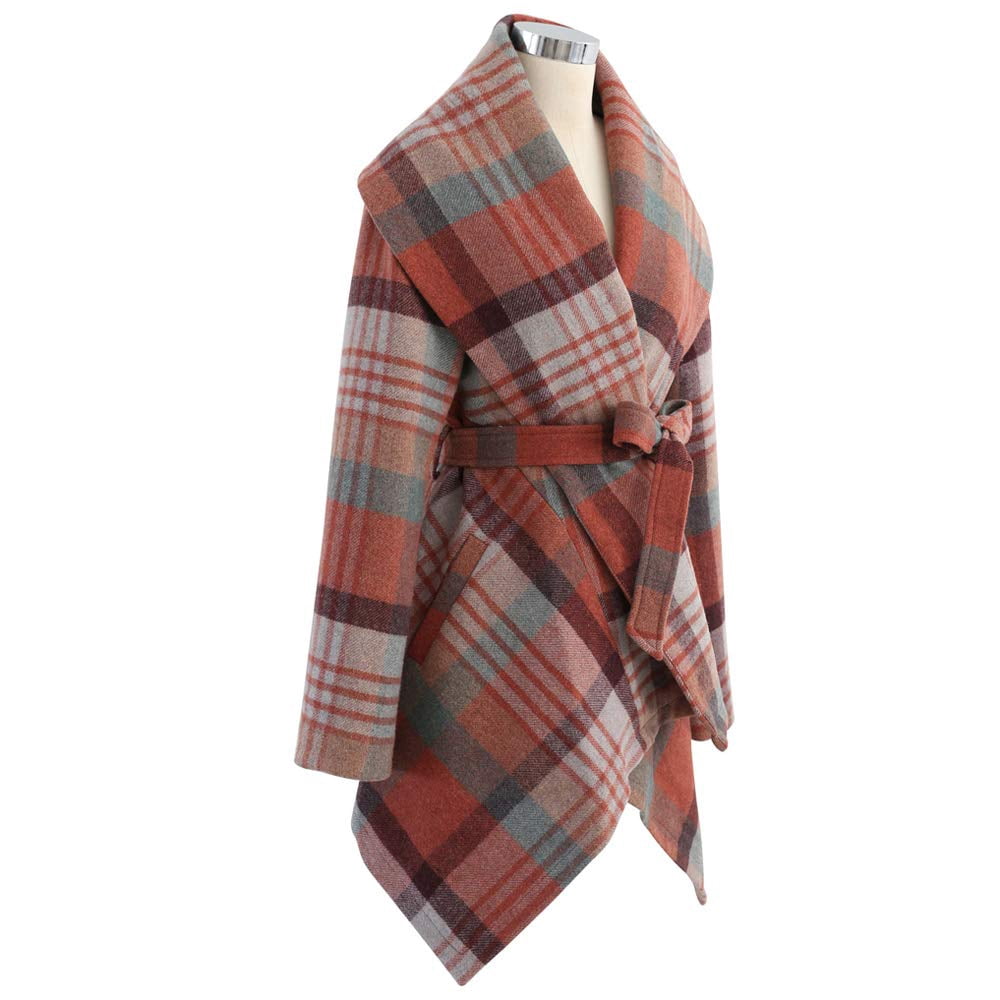 Asymmetric Hemline Wool Blend Coat 