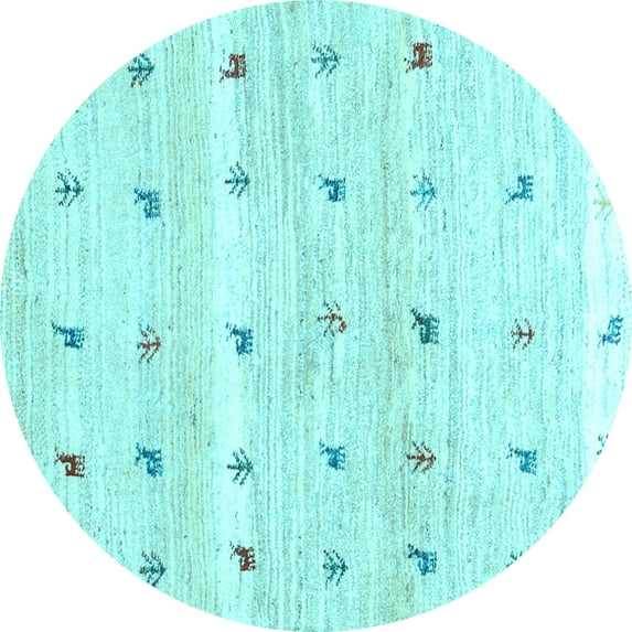 Ahgly Company Indoor Round Solid Light Blue Modern Area Rugs, 4' Round