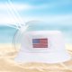 thumbnail image 5 of Sombrero de cuchillo con estampado de bandera Poliéster blanco | Accesorio de disfraz del Día de la Independencia, diseño moderno reversible, protección solar plegable, ligero 3,15"x3,15", regalo, 5 of 6