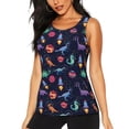 thumbnail image 1 of Balery Space Dinosaur Camiseta sin mangas estampada ligera para mujer, tops de entrenamiento sin mangas, camisetas de yoga transpirables de secado rápido.-X-Large, 1 of 7