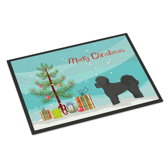 Carolines Treasures CK3852MAT Black Mal-Shi Christmas Tree Door Mat Indoor Rug or Outdoor Welcome Mat 18x27 Doormat 27"L