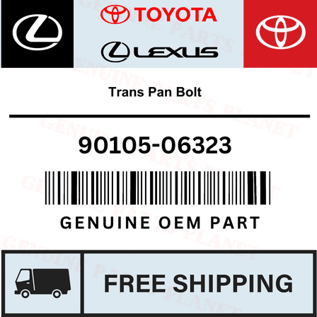 OEM GENUINE TOYOTA & LEXUS 2005-2020 Trans Pan Bolt - 90105-06323