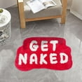 thumbnail image 2 of Get Naked Bath Mat - 1 Pc Non Slip Absorbent Bath Rug - Cute Bathroom Rugs with Letters for Apartment Decor - Irregular Shaped Get Naked Bath Mat - Get Naked Rug for Bathroom, 23.62x15.74 Inch, C, 2 of 5