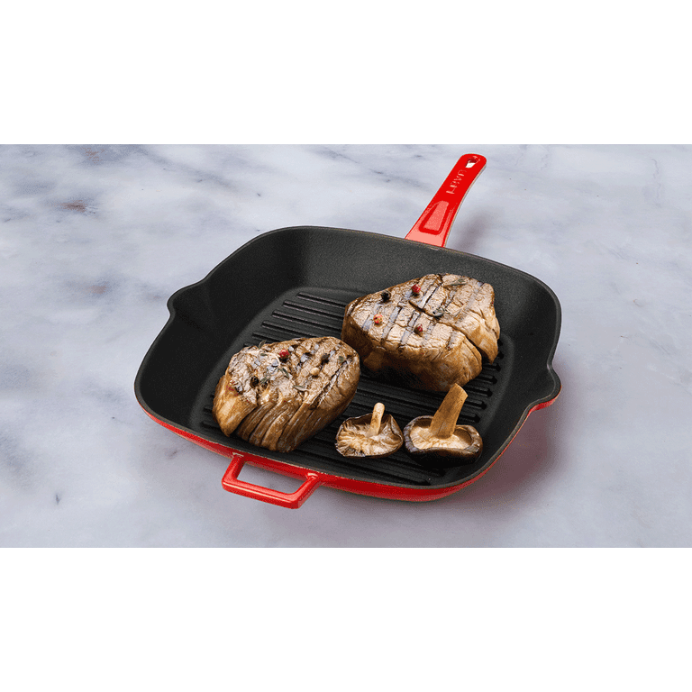 LAVA CAST IRON Lava Enameled Cast Iron Grill and Griddle Pan 13.5