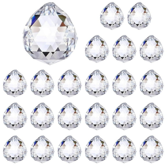 24 Pack Upgraded Crystal Ball Prism 30mm /1.18 Inch Decorative Ball - Suncatcher Rainbow Pendants - Perfect for Chandelier Window & Wedding Decoration
