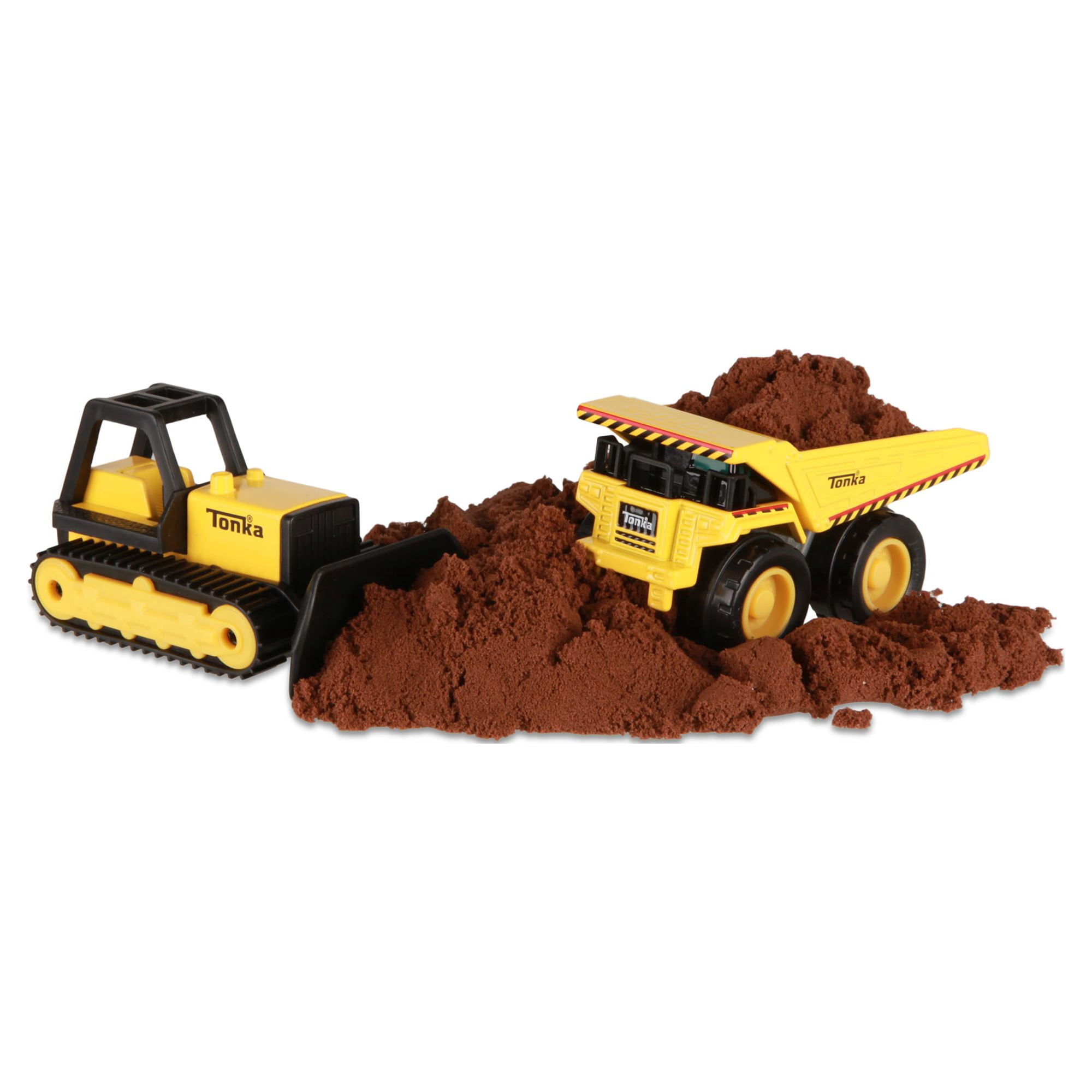 (2 pack) Tonka  Metal Movers Combo Pack, Mighty Dump Truck and Bull Dozer, Great Gift for Boys or Girls, Ages 3 Years and up