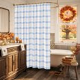 thumbnail image 5 of Blue Checkered Shower Curtain, Waterproof Shower Curtains for Bathroom, Buffalo Elegant Pastoral Farmhouse Art Washable Fabric Bathtub Curtain Set Bath Decor with 12 Hooks 48"x72", 5 of 8